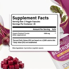 Natural Nitric Oxide Booster – 1500mg Organic Beetroot for Energy & Recovery