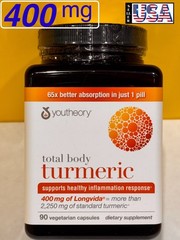youtheory Turmeric 2250mg Extra Strength 210 Capsules