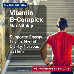 NatureWise Vitamin B Complex for Women and Men – with Folic Acid Biotin B1 B2 B3