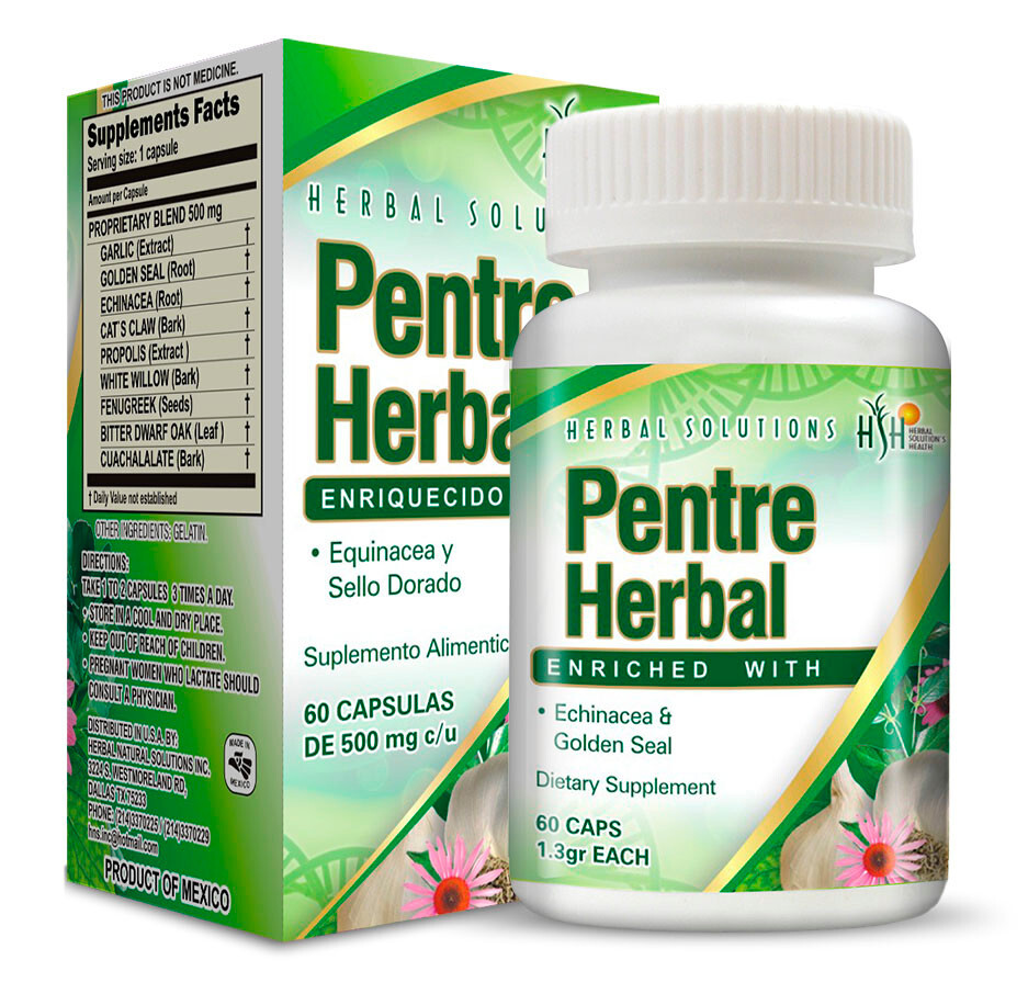 Pentre Herbal – Herbal Solution’s Health – 60 Caps 500mg ea