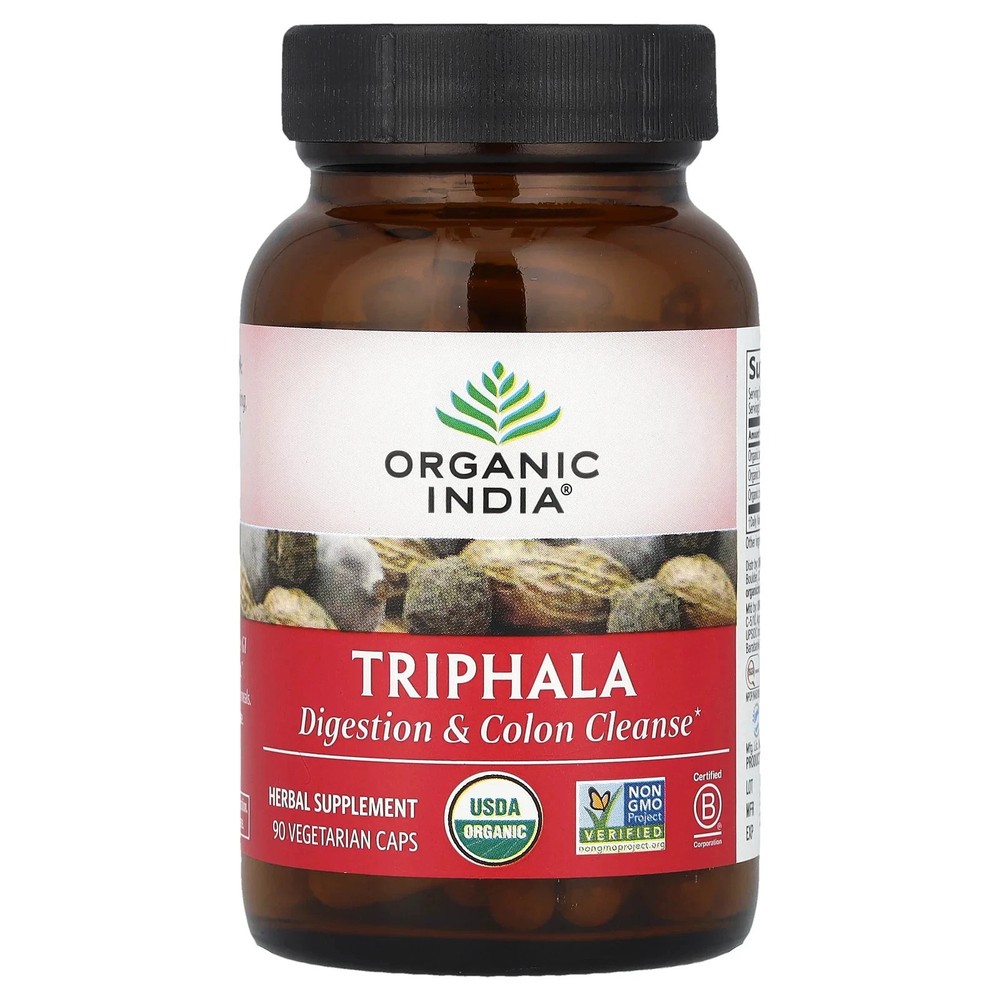 Organic India Triphala Capsules USDA Organic Herbal Supplement 180 Caps USA 2026