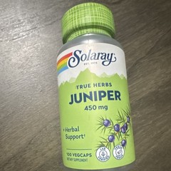 Solaray Juniper 450mg Herbal Support 100 Veg Capsules Vegan Exp 02/2027