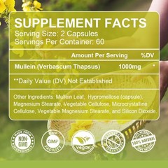 4PCS Mullein Leaf 1000mg, 120 Softgels, Lung Detox for Lung Cleanse Supplement