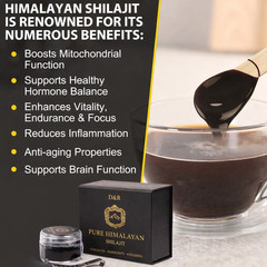 Pure 100% Himalayan Shilajit, Soft Resin, Organic, Extremely Potent, Fulvic Acid