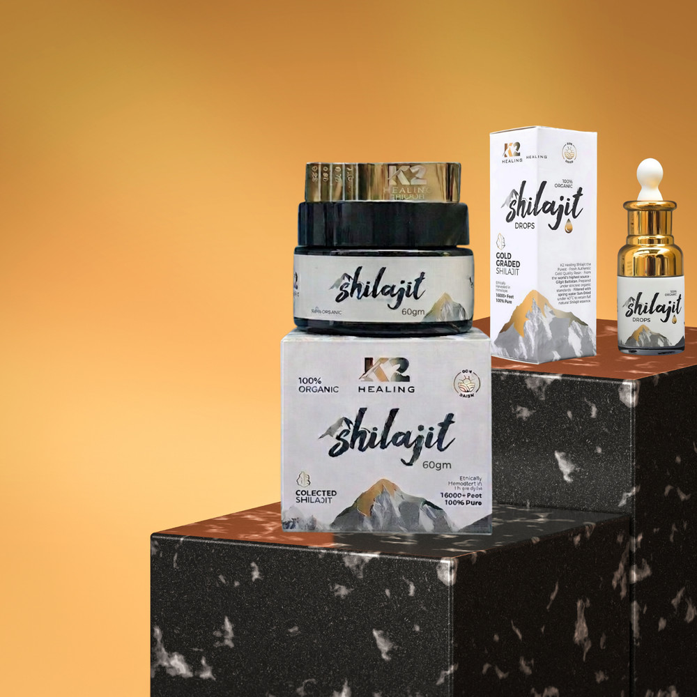 Pure Himalayan k2healing shilajit Resin 60Gm, 30ml drops in one saving package