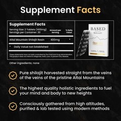BASED Supplements SHILAJIT – 60 Resin pieces – 3rd party tested – Mens Health