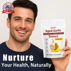 Aged Garlic Extract, 300 Softgels, Odorless Garlic 15:1 Extract Formula, 2 Years
