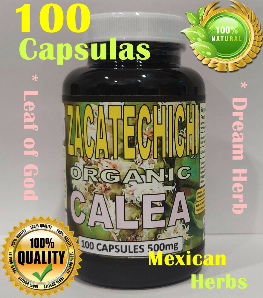 Calea Zacatechichi Mexican Dream Herb Hieba de Los suenos Leaf of God 100 Caps