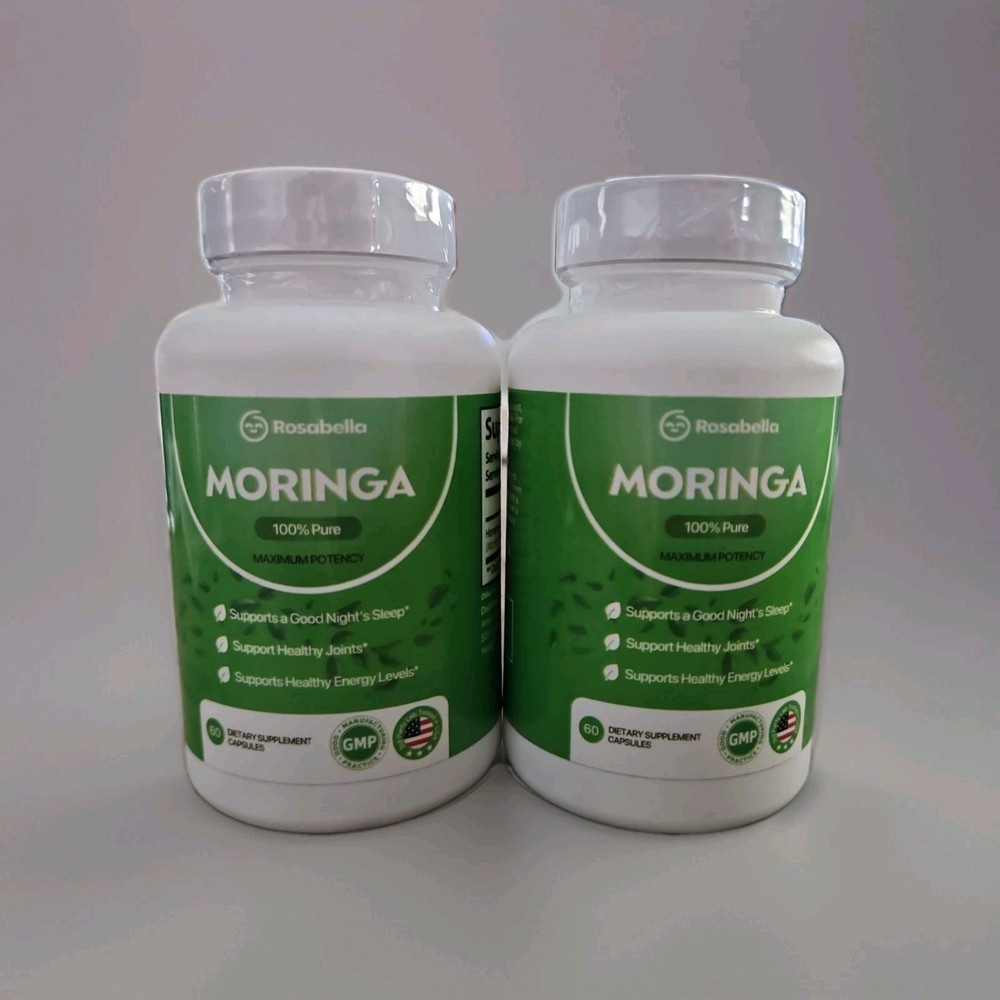 2 Pack Moringa Powder Capsules – Pure Nutrient-Rich Moringa Powder Exp 11/27
