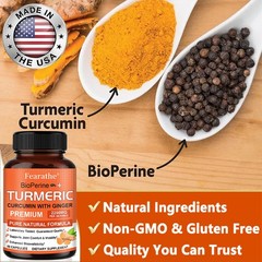Triple Strength Turmeric Curcumin With Bioperine And Ginger 2200mg 30/60/120Caps