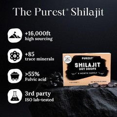 Pure Himalayan Shilajit Dry Drops, 100% Natural 120 Count (Pack of 1)
