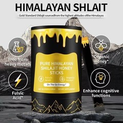 Professional Pure Himalayan Shilajit Honey Sticks, Purer, More Organic, Sweeter