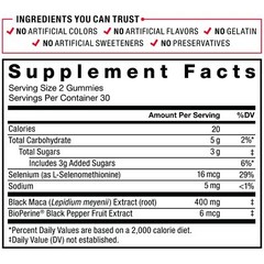 Force Factor Black Maca Gummies, Black Maca Root to Enhance Vitality in Men &
