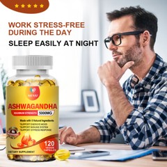 Ashwagandha Supplements Extra Strength Ashwagandha Capsules with 5000mg, 120 ct