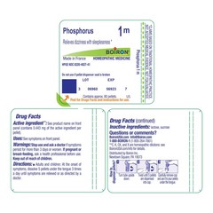 Boiron Phosphorus 1M for Dizziness with 80 Count (Pack of 1), Purple