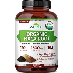 Organic Maca Root 10:1 Extract 1500mg – Energy & Stamina Support, 120 Vegan Caps
