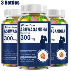 3 Pcs Ashwagandha Gummies Mixed Berry 60 Count Gummies RelaxationSupplement USA
