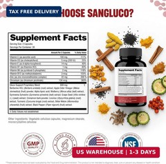 Sangluco Berberine Ceylon Cinnamon Chromium Turmeric Apple Cider Vinegar Bitter