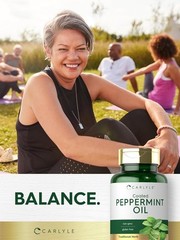 Peppermint Oil Softgels 50mg | 150 Count | with Rosemary & Thyme | by Carlyle
