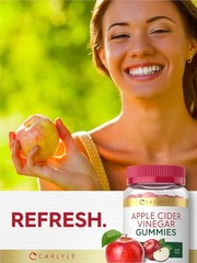 Apple Cider Vinegar Gummies | 75 Count | Vegan, Apple Flavor | by Carlyle