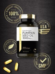Carlyle Pumpkin Seed Oil Capsules | 3000mg | 200 Softgels | Essential Fatty Acid