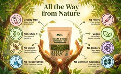 Neem Triple Complex T Cut, Blend of Neem Leaves, Bark, Flower (80:10: 10) 2 pack