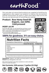 Organic Golden Hemp seed oil- cold pressed | 4 GALLONS! | COA | Fresh & Nutty