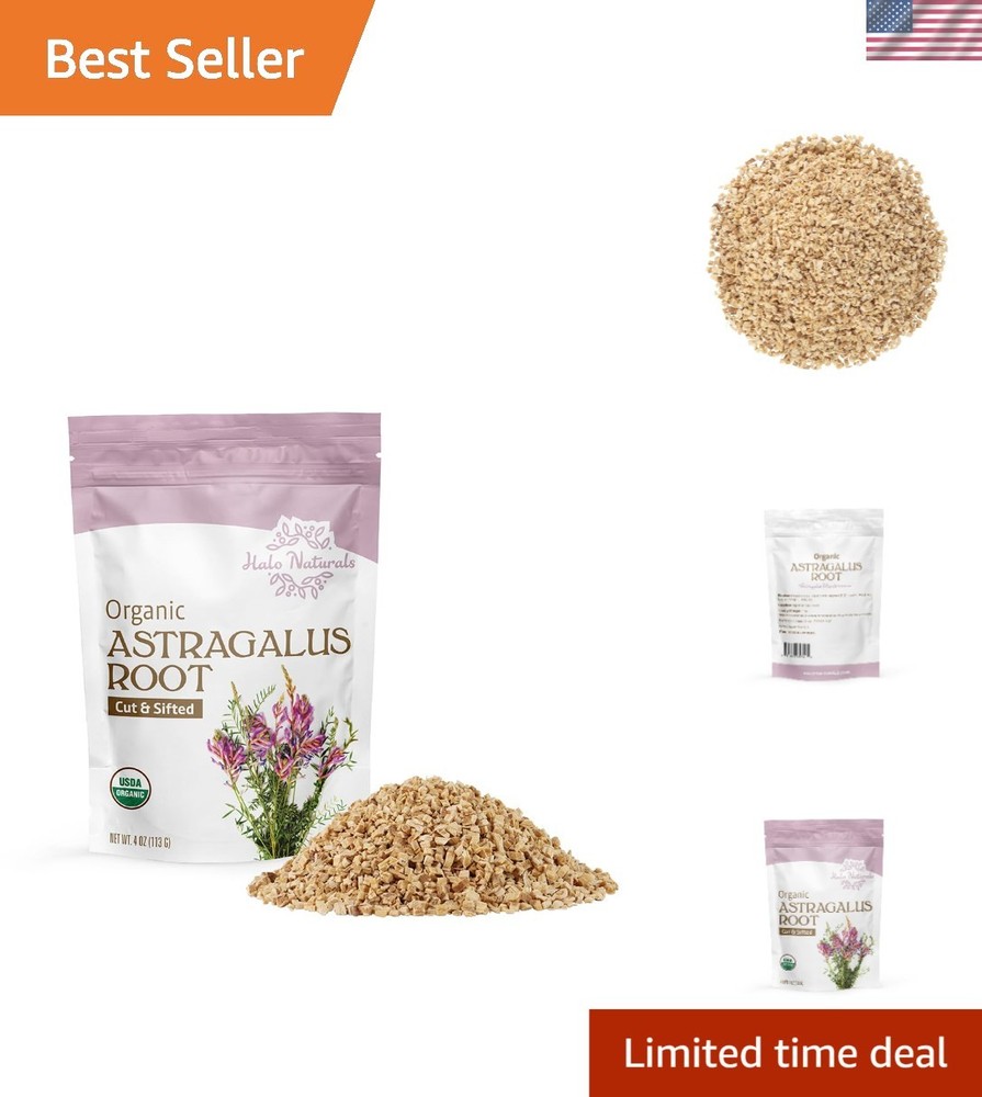 Organic Astragalus Root Cut & Sifted, 4 Ounces Astragalus membranaceus USDA C…