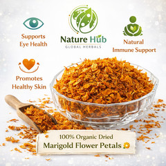 Premium Ceylon Dried Marigold Petals (Calendula) | 100% Organic Pure Herbal Tea