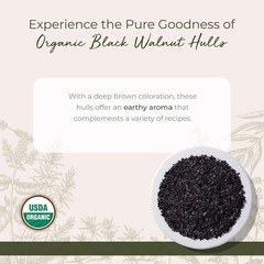Organic Black Walnut Hull Powder – Finely Ground, 1 lb Bulk Bag for Baking & Tea