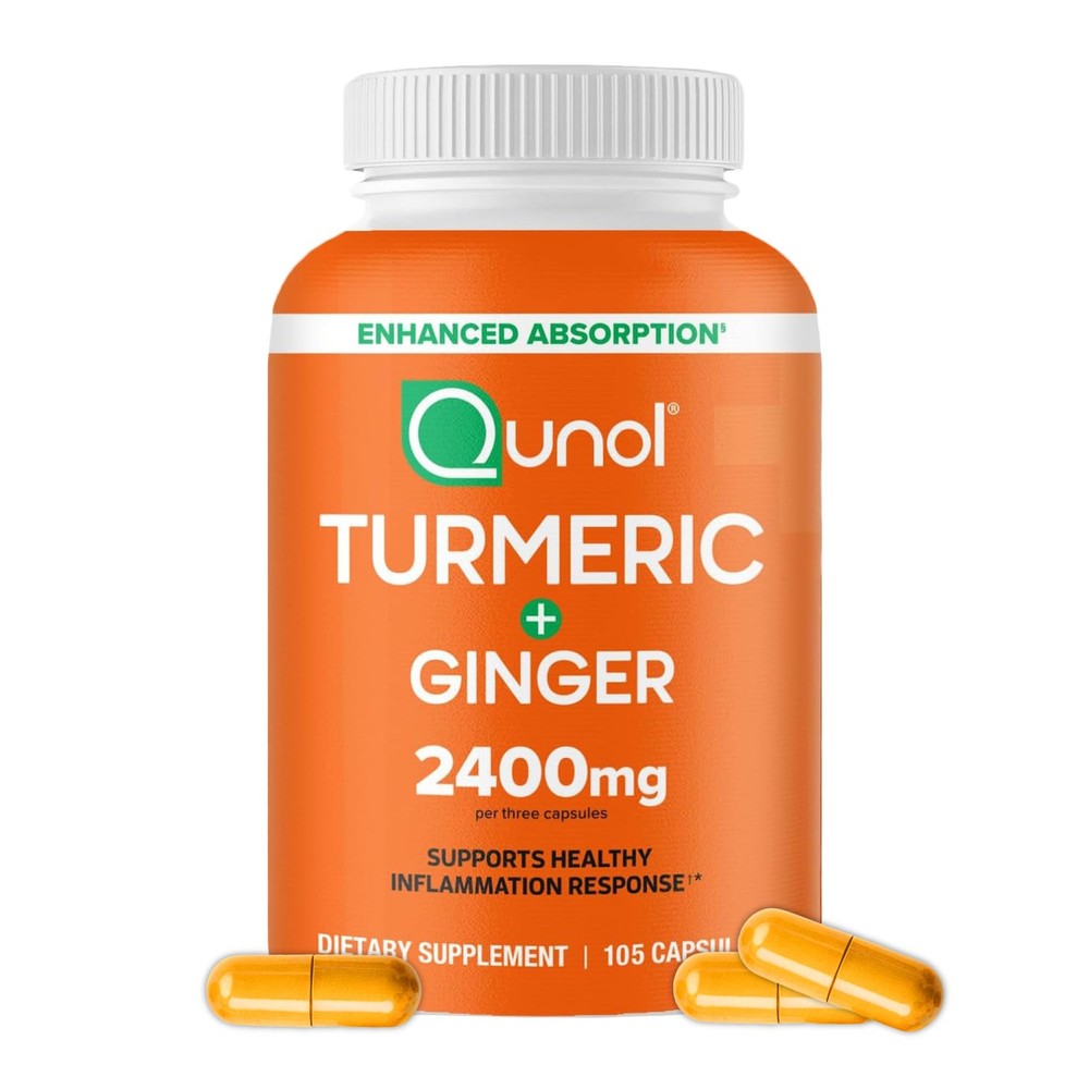 Qunol Turmeric + Black Pepper & Ginger, 105 Count (Pack of 1), No Color