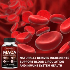 Maca Capsules 6000mg-120Caps Extra Strength Testosteron Boosting Formula for Men