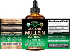 Organic Mullein Drops for Lungs – 4 oz Liquid Extract for Respiratory Health & L
