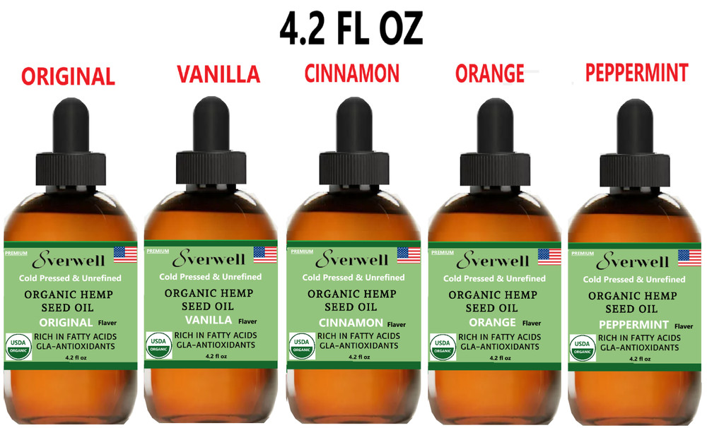USDA Organic Hemp Oil: Stress,Pain,Sleep,Anxiety,Muscle-Relax / 6.6oz or 4oz