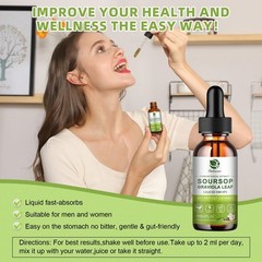 Soursop Graviola Leaf Extract – Immunity & Gut Health Support, Vegan, 2 Fl Oz