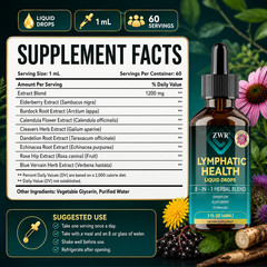 LYM-SYSTEM HEALTH DROPS, Cleavers, Red Clover, Prickly Ash, Stillingia Root