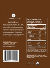 Antler Farms – 100% Pure Organic Raw Cacao Powder, 40 servings, 200g -…