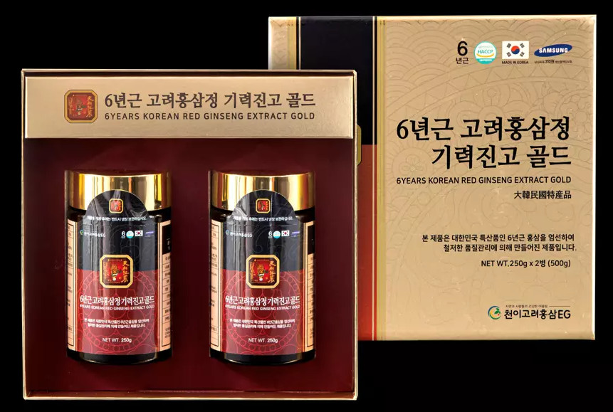 KOREAN 6 Years Red ginseng Extract Gold 250ml 2EA(17.6 oz), Made in South Korea