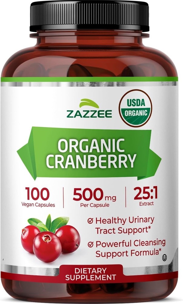 Organic Cranberry 25:1 Extract Capsules – 500mg, 100 Capsules for Health
