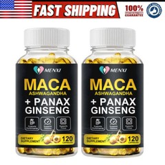 2×120PC MACA ROOT 1400mg Capsules Peruvian Maca Extract for Men Organic Vitamins