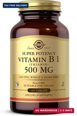 Vitamin B1 (Thiamin) 500 mg, 100 Tablets – Energy Metabolism | Healthy Nervous S