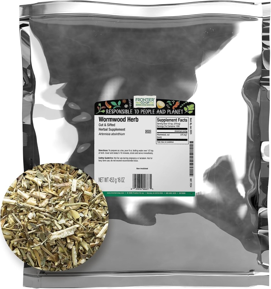 Wormwood Herb Bulk Bag, Cut & Sifted, Wormwood Tea and Herbal Uses, Kosher | 16