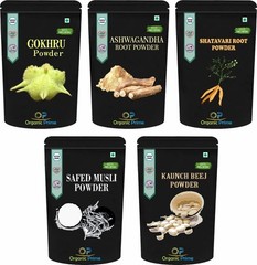 Gokhru + Safed Musli + Kaunch beej + Ashwagandha + Shatavari Powder (100 GM Each