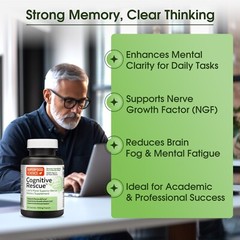 Superfood Science Cognitive Rescue Dual Extract Lion’s Mane, Memory & Focus