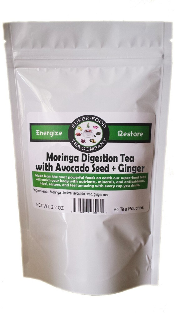 Moringa Digestion Tea with Avocado Seed and Ginger – 60 Count