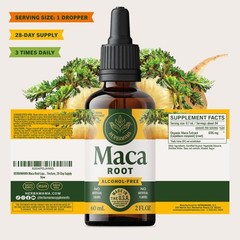 Maca Root Drops for Hormone Balance | Energy Support Liquid Extract – Vegan, Non