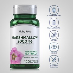 Marshmallow Root Capsules | 2000mg | 120 Count | Non-GMO | by Piping Rock