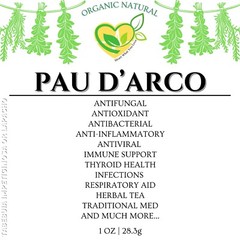 Pau Darco Organic Dry Herb Root Natural 28.3g USDA Certified Kosher 1 OZ Bag