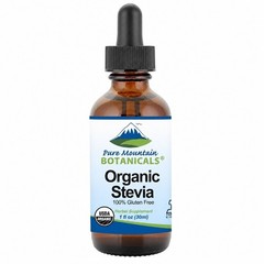 Pure Mountain USDA Organic Liquid Stevia Kosher Sugar Substitute 1oz Bottle