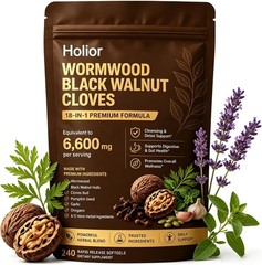 Holior 18-in-1 Black Walnut & Wormwood Herbal Blend for 240 Count (Pack of 1)